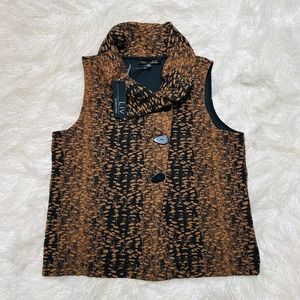Liv by Habitat Chestnut Shawl Collar Vest Sweater Style 201601